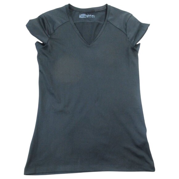 Nike Golf T-Shirt Womens XS Black Dri-Fit Stretch Performance Cap Sleeve V-Neck - Picture 1 of 8